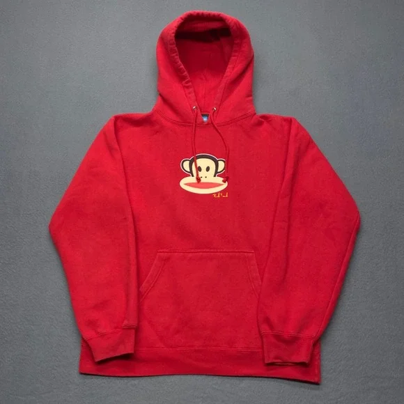 Paul Frank Hoodie Sweatshirt Red Pullover Y2K Vintage Monkey Graphic Print - Picture 2 of 14